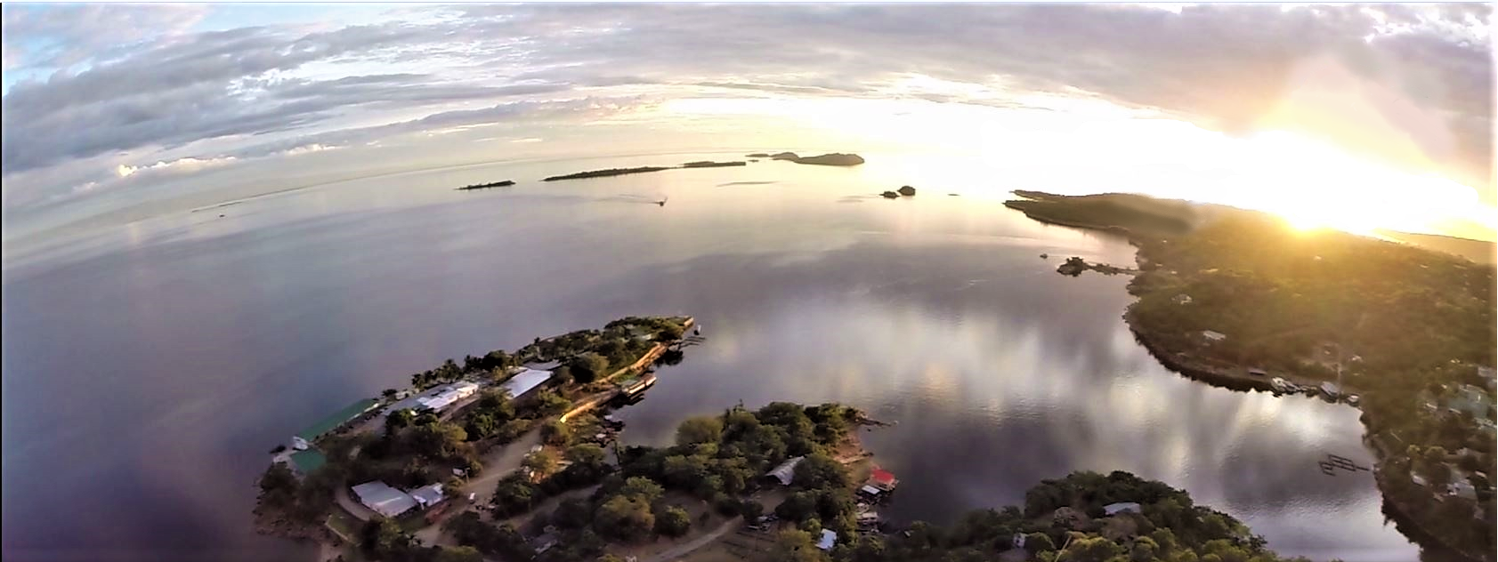Aerial view of Lake Safari Lodge on Lake Kariba